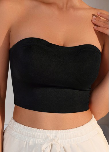 women clothes image of Black Color Strapless Bandeau Design Bra
