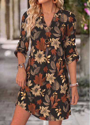 women clothes image of Multi Color Floral Print Short Tummy Coverage Dress