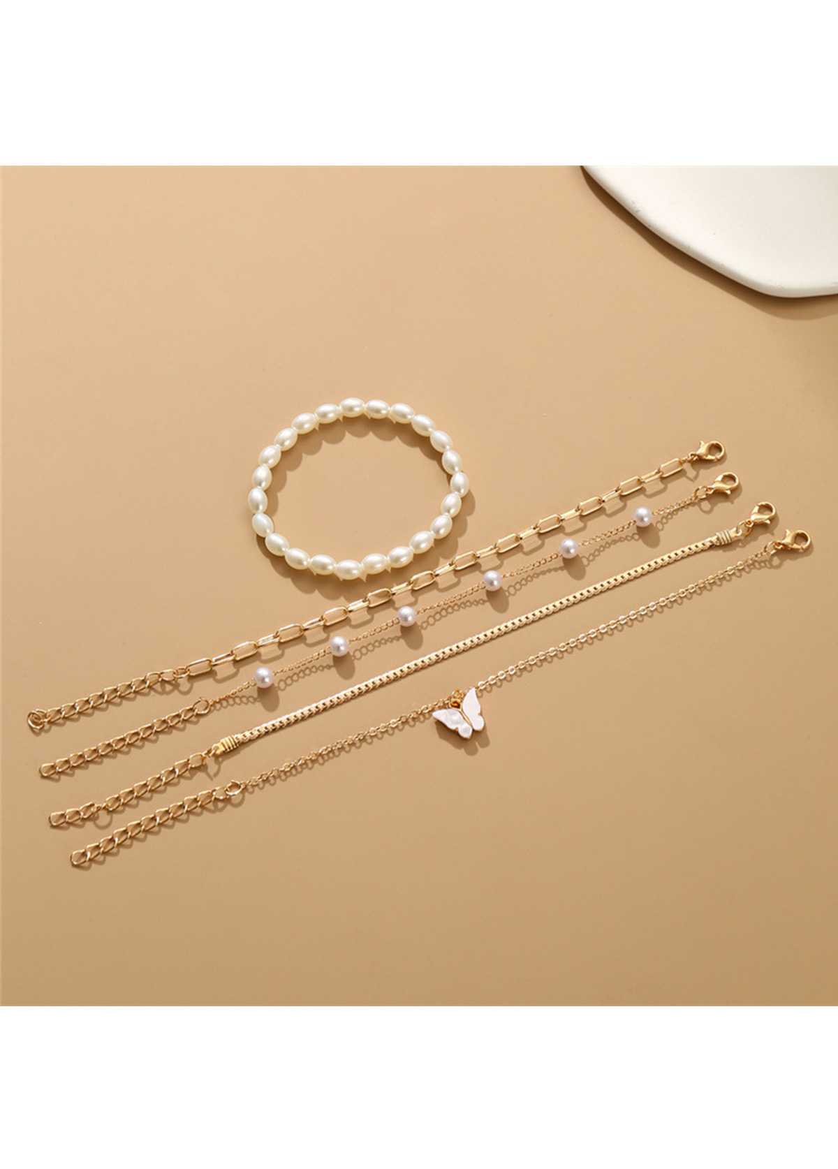 Golden Color Butterfly Alloy Detail Bracelets | picture 
