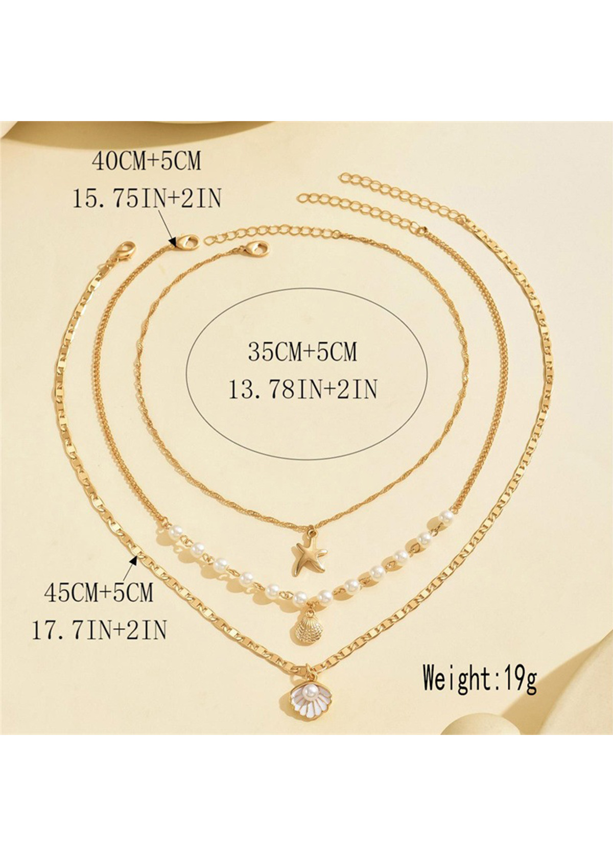 Golden Star Design Alloy Necklace Set | picture 
