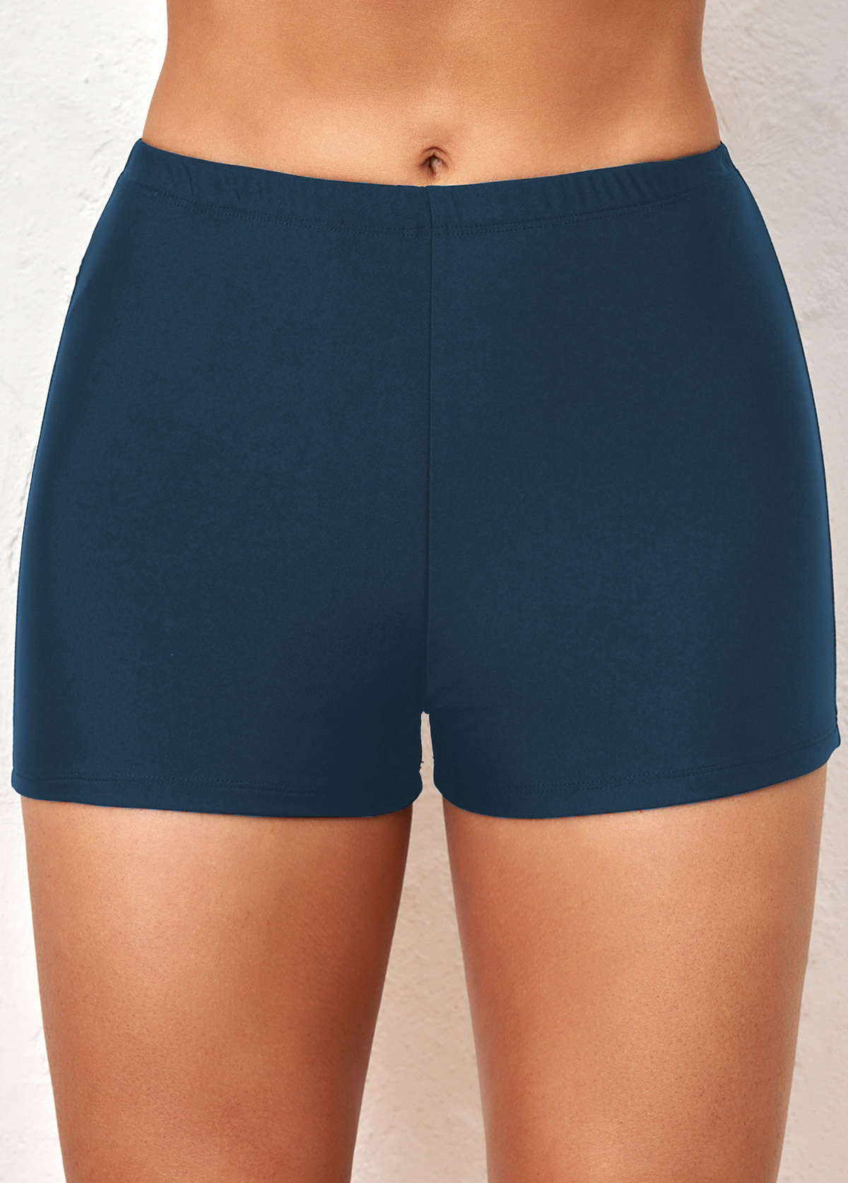 Thigh Slimmer Mid Waisted Navy Swim Shorts | picture 