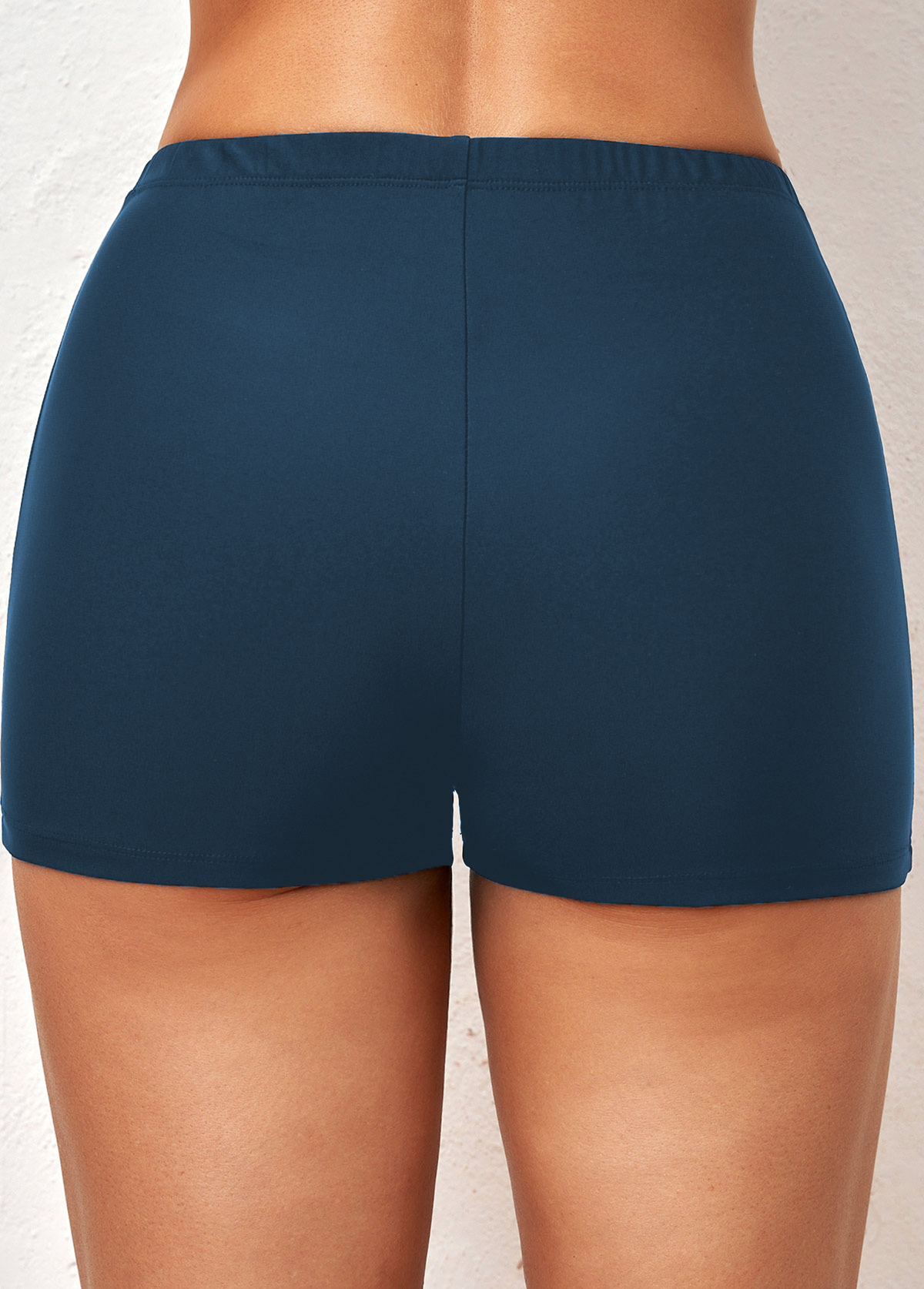 Thigh Slimmer Mid Waisted Navy Swim Shorts | picture 