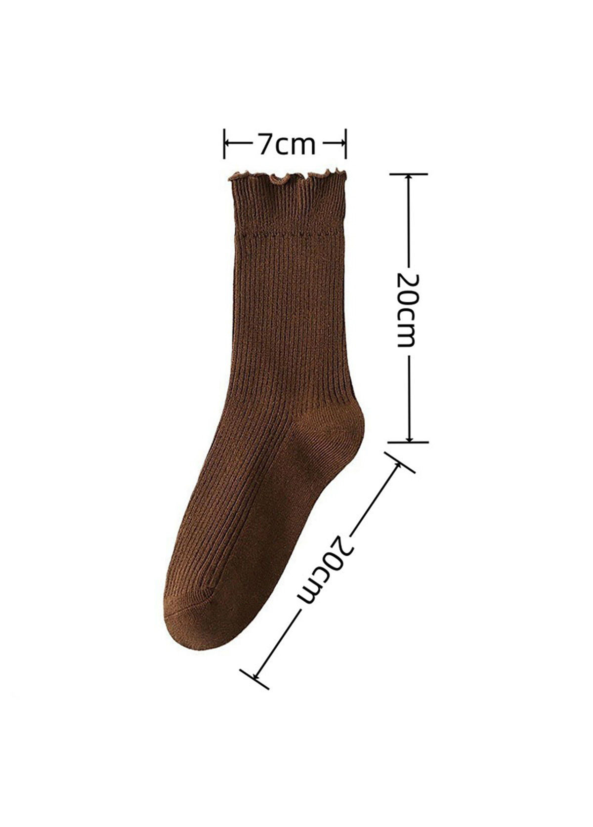 Soft Ruffle Edge Multi Tone Cotton Crew Socks | picture 