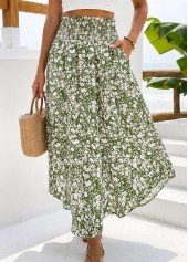Green Pocket Ditsy Floral Print A Line Maxi Skirt | thumb picture 