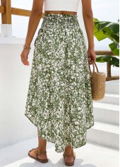 Green Pocket Ditsy Floral Print A Line Maxi Skirt | thumb picture 