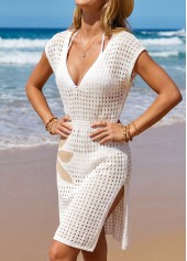 Split Floral Print Light Coffee Cover Up | thumb picture 