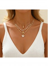 Golden Star Design Alloy Necklace Set | thumb picture 