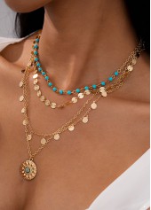 Golden Round Alloy Design Necklaces Set | thumb picture 