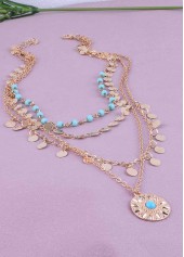 Golden Round Alloy Design Necklaces Set | thumb picture 