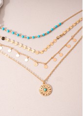 Golden Round Alloy Design Necklaces Set | thumb picture 