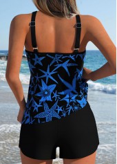 Black Mid Waisted Lace Up Tankini Set | thumb picture 