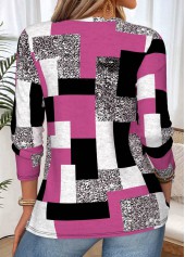 Multi Color Geometric Print Fake 2in1 T Shirt | thumb picture 