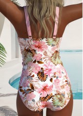 Pink Surplice Floral Print One Piece Swimwear | thumb picture 