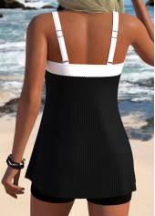 Black Mid Waisted Three-piece Tankini Set | thumb picture 