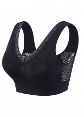 Black Lace Detail V Neck Bra | thumb picture 