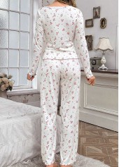Light Pink Ditsy Floral Print Lounge Top and Pants | thumb picture 