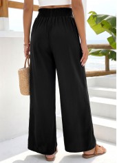 Black Wide Leg Elastic Waist High Waisted Pants | thumb picture 