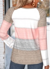 Multi Color Striped Tummy Coverage Long Sleeve T Shirt | thumb picture 