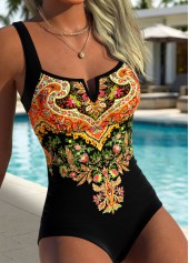 Multi Color Tummy Coverage Tribal Print Tankini Set | thumb picture 