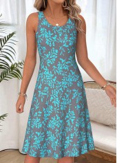 Light Grey Leaf Print Two-piece Dress and Cardigan | thumb picture 