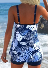 Navy High Waisted Tummy Coverage Tankini Set | thumb picture 