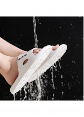 White Rubber Round Toe Falt Sliders | thumb picture 