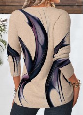 Multi Color Geometric Print Tummy Coverage T Shirt | thumb picture 
