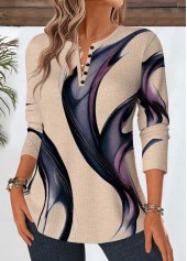 Multi Color Geometric Print Tummy Coverage T Shirt | thumb picture 