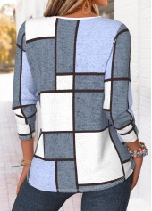 Multi Color Geometric Print Curved Hem T Shirt | thumb picture 