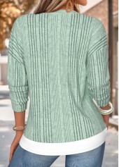 Sage Green Fake 2in1 Long Sleeve T Shirt | thumb picture 