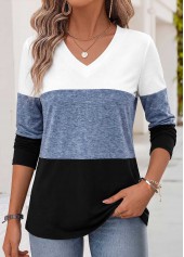 Blue Striped Tummy Coverage Long Sleeve T Shirt