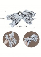 White Paisley Print Bow Hair Barrette Clip | thumb picture 