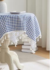 Light Blue Plaid Polyester Material Tablecloth | thumb picture 