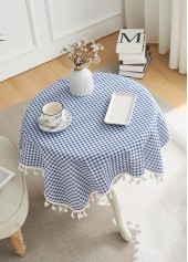 Light Blue Plaid Polyester Material Tablecloth | thumb picture 