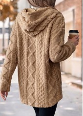 Light Coffee Tummy Coverage Long Sleeve Hooded Coat | thumb picture 