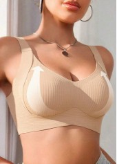 Skin Color V Neck Detail Bra | thumb picture 