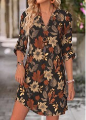Multi Color Floral Print Short Tummy Coverage Dress