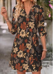Multi Color Floral Print Short Tummy Coverage Dress | thumb picture 