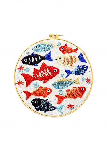 women clothes image of Quiet Fin Fish Embroidery Kit Beginner Friendly