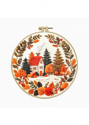 women clothes image of Autumn Cottage Embroidery Kit Beginner Friendly