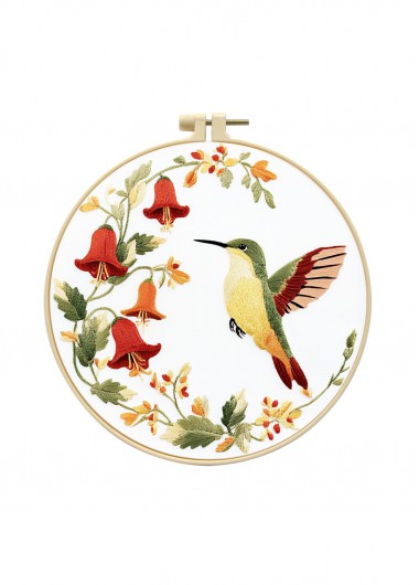 women clothes image of Hummingbird and Lily Embroidery Kit Beginner Friendly