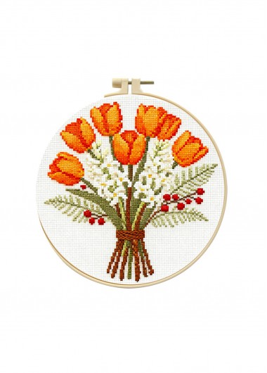 women clothes image of Tulip Cross Stitch Kit Beginner Friendly