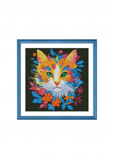 women clothes image of Prismatic Feline Cat Portrait Cross Stitch Kit Beginner Friendly