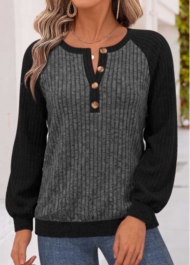 women clothes image of Dark Grey Marl Tummy Coverage Long Sleeve Sweatshirt