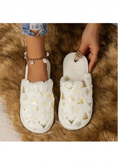 women clothes image of Beige Tweed Closed Toe Falt Slippers