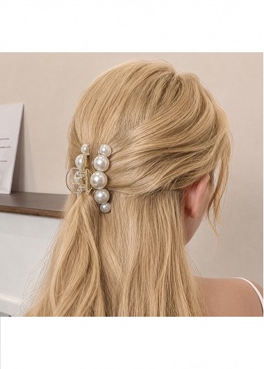 women clothes image of Beige Color Round Alloy Detail Barrette