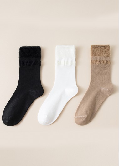 women clothes image of Multi Color Cotton Blend Mid Calf Socks