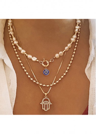 women clothes image of Golden Asymmetrical Alloy Design Necklace Pendants