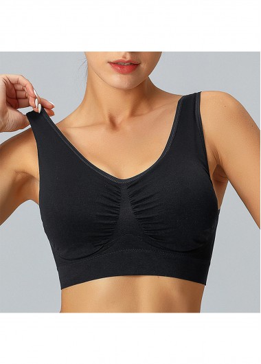women clothes image of Soft Padded V Neck Wire Free Sports Bra