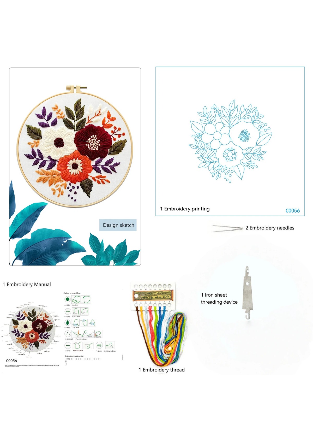 Quiet Blooms Floral Embroidery Kit Beginner Friendly | picture 